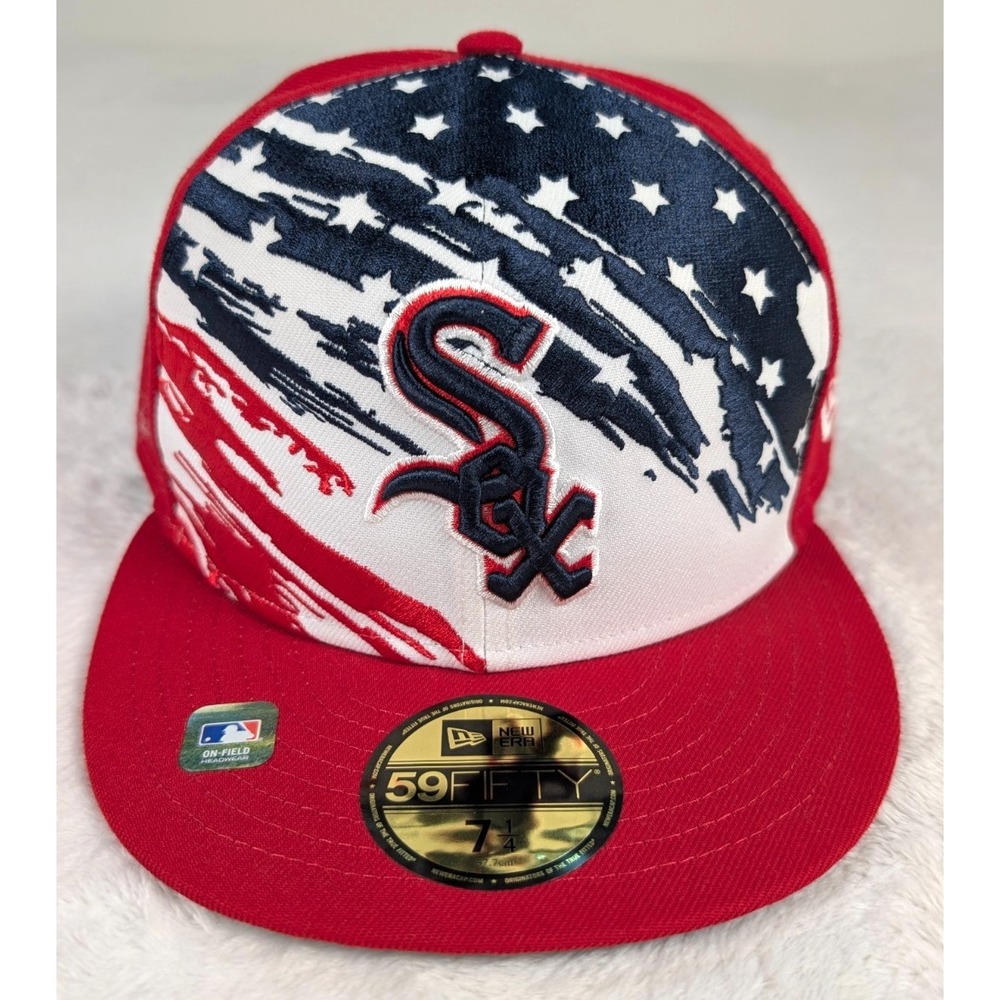 Chicago White Sox 2022 4th of July Hat New Era sz 7 1/4 Fitted‎ NWT